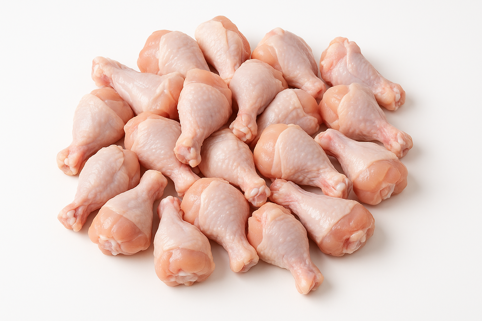 1kg chicken drummettes raw, clean product image with no text or writing
