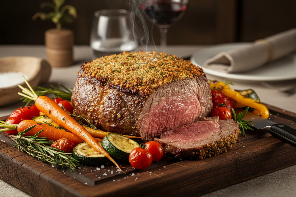 1kg Roasted Ribeye Block with veg