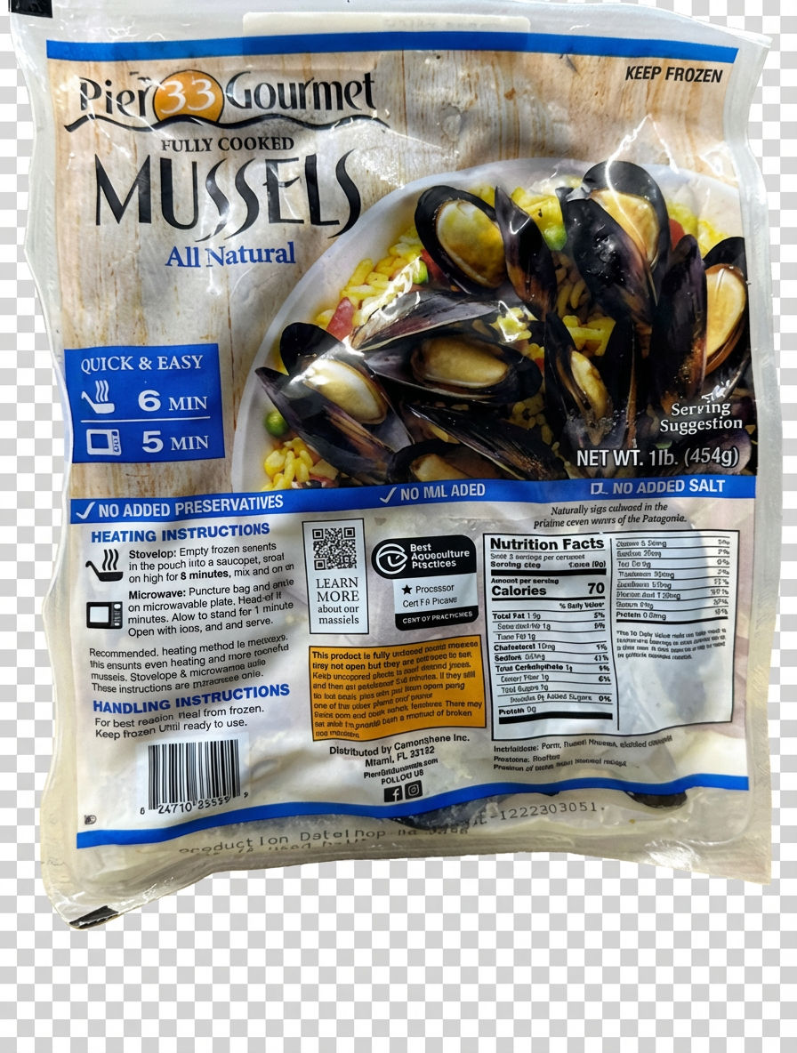 Fully Cooked Blue Mussels (Chile) | 智利全殼即食藍青口 | 1kg Pkt