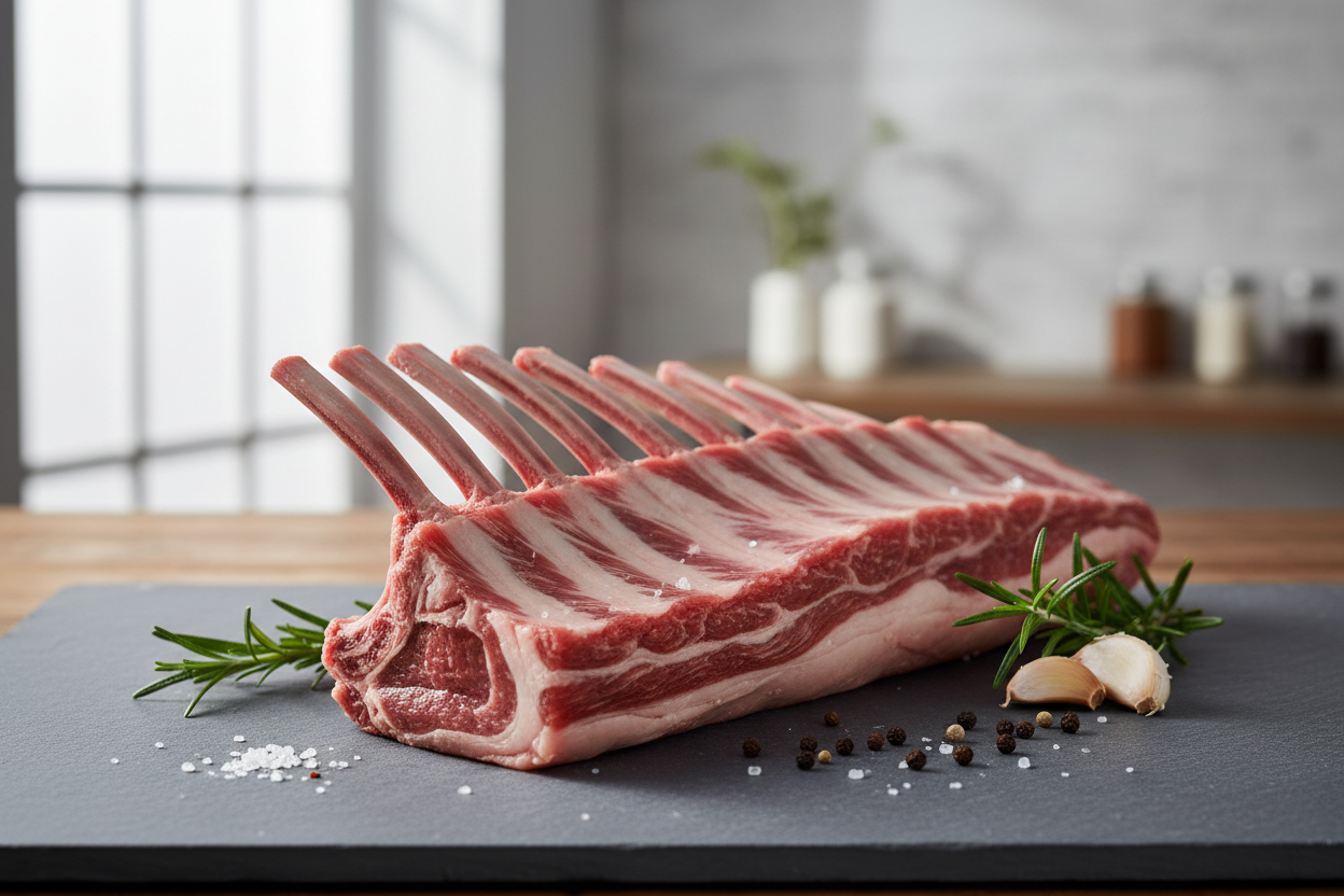 raw Mongolian Lamb Rack (French Cut) 12 Ribs 